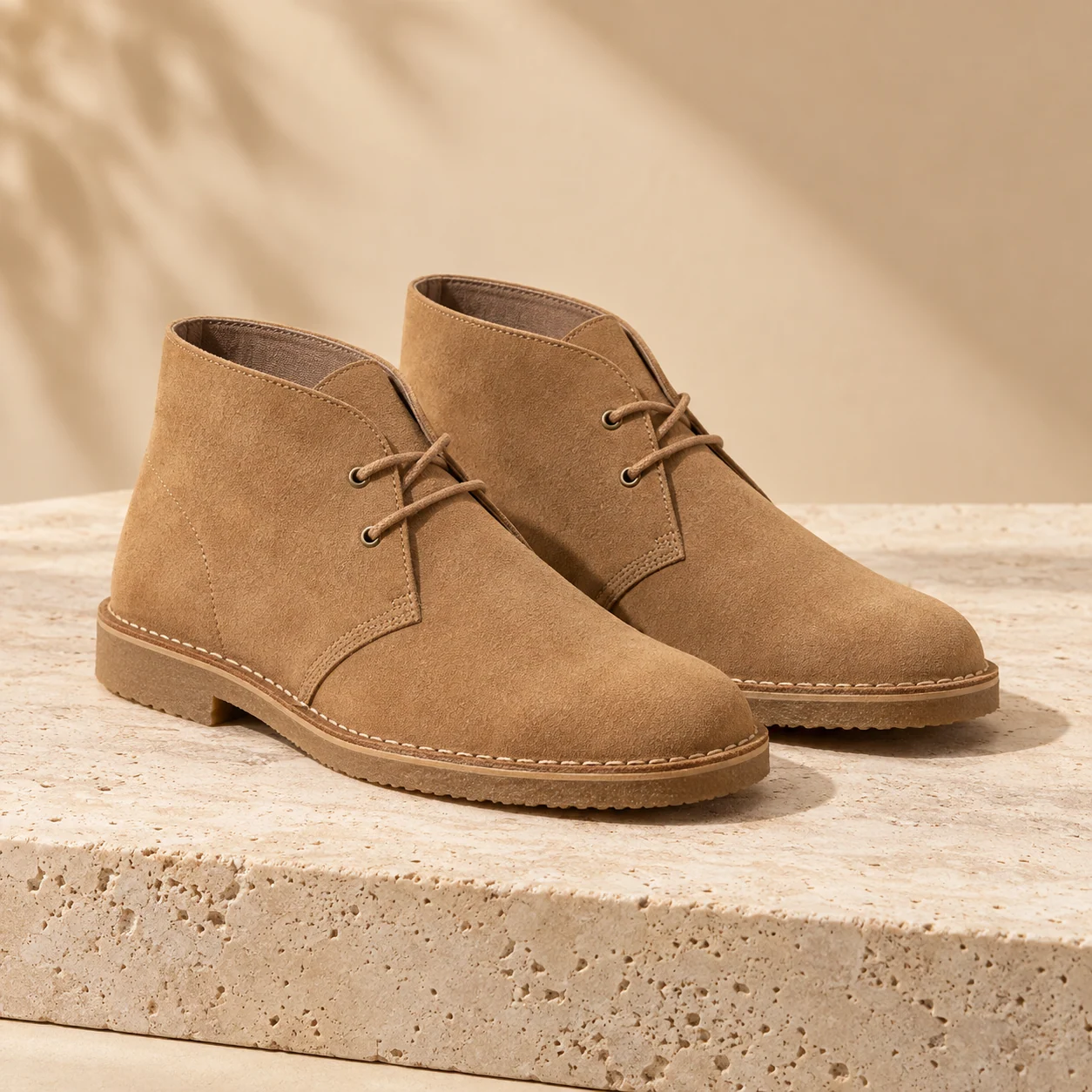 Dara Desert Boot in tan, footwear product photograph