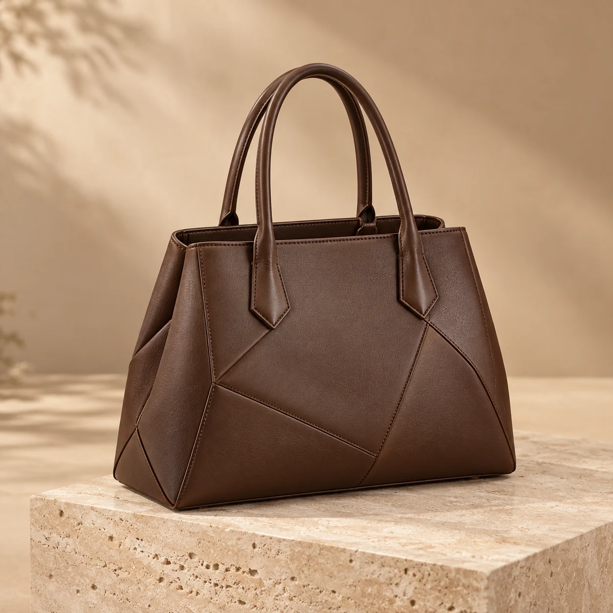 Facet Structured Bag in chocolate, bag product photograph