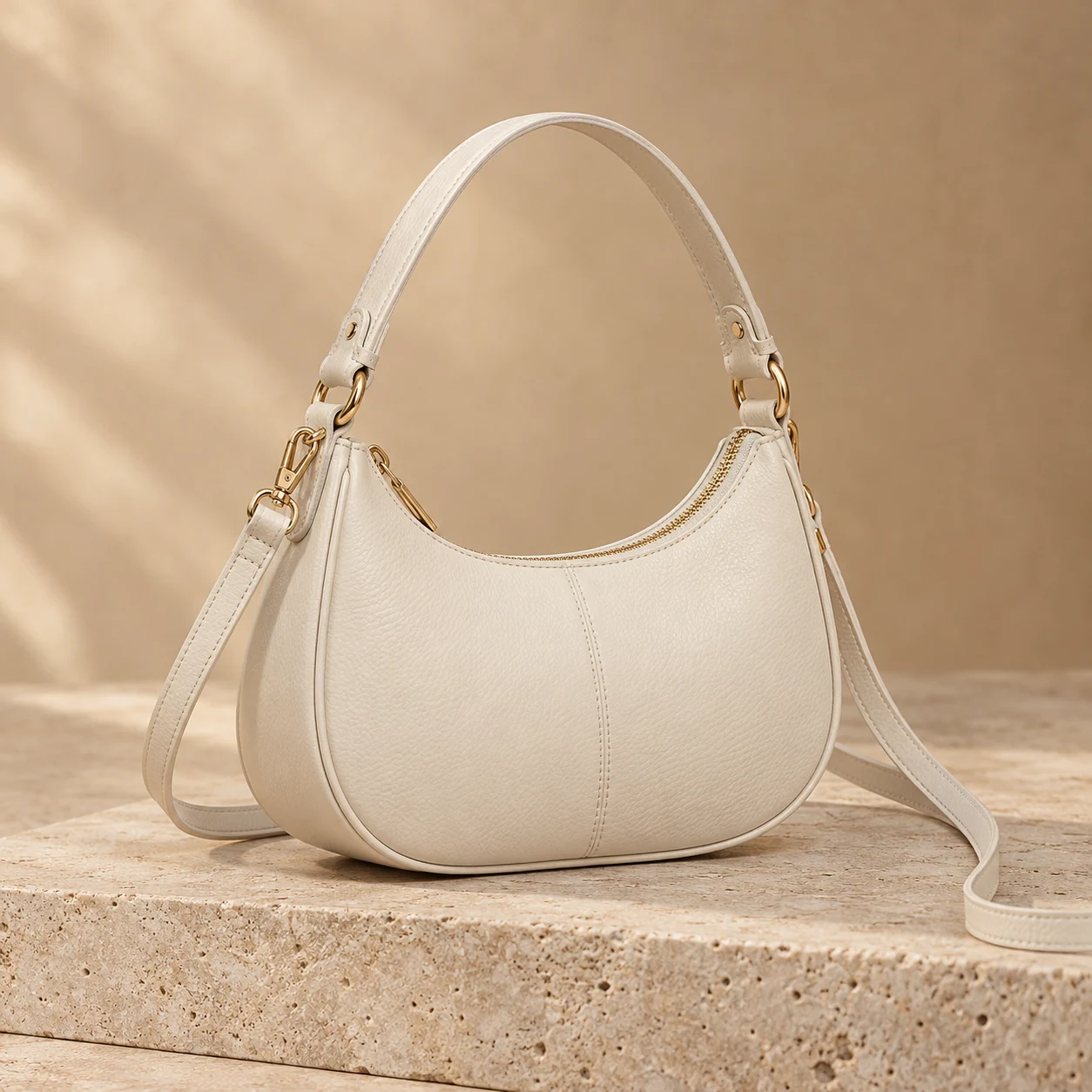 Lune Mini Handbag in ivory, bag product photograph