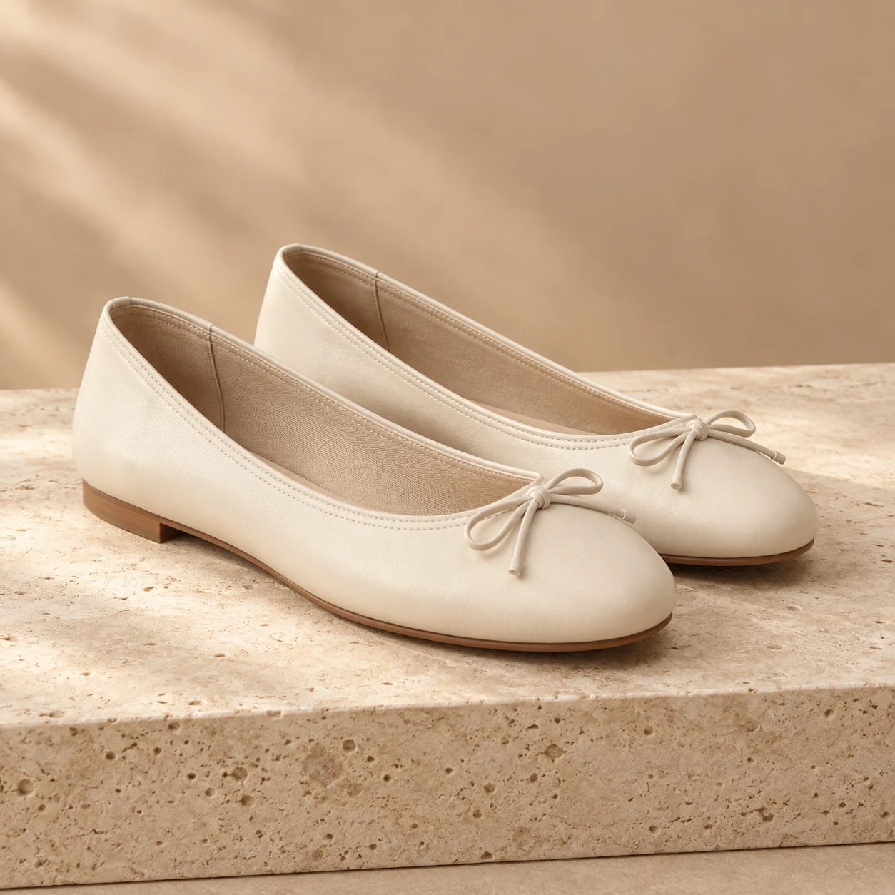 Mira Ballet Flat in ivory, footwear product photograph