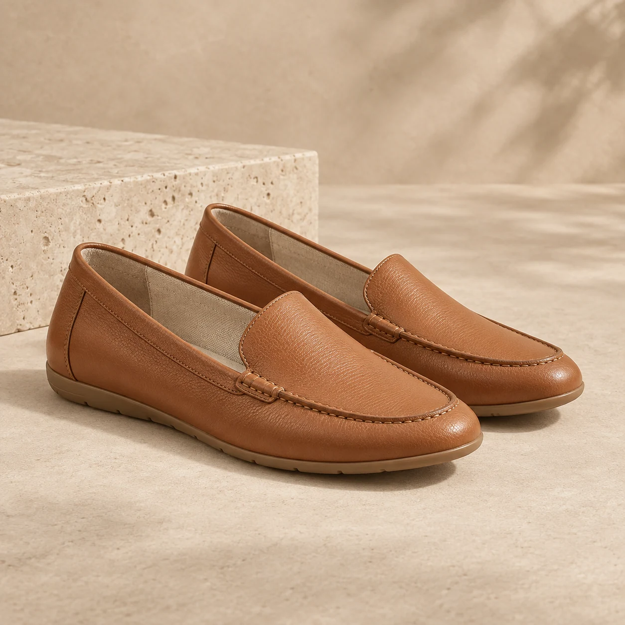 Nola Soft Loafer in tan, footwear product photograph