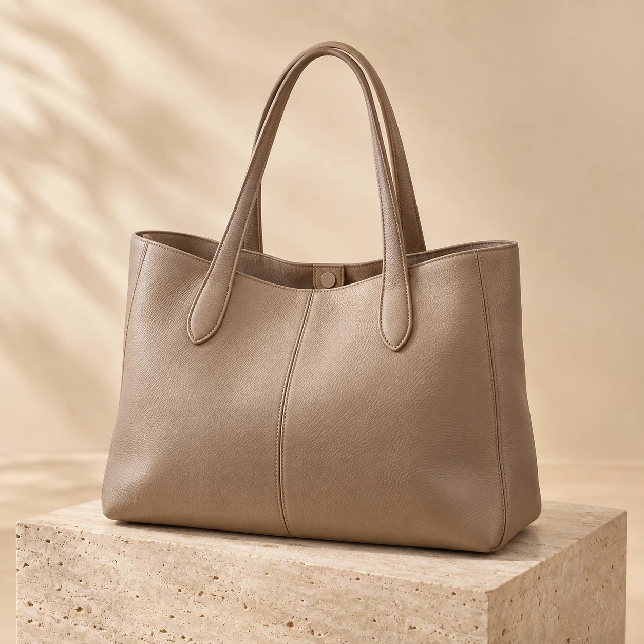 Porto Soft Tote in taupe, bag product photograph
