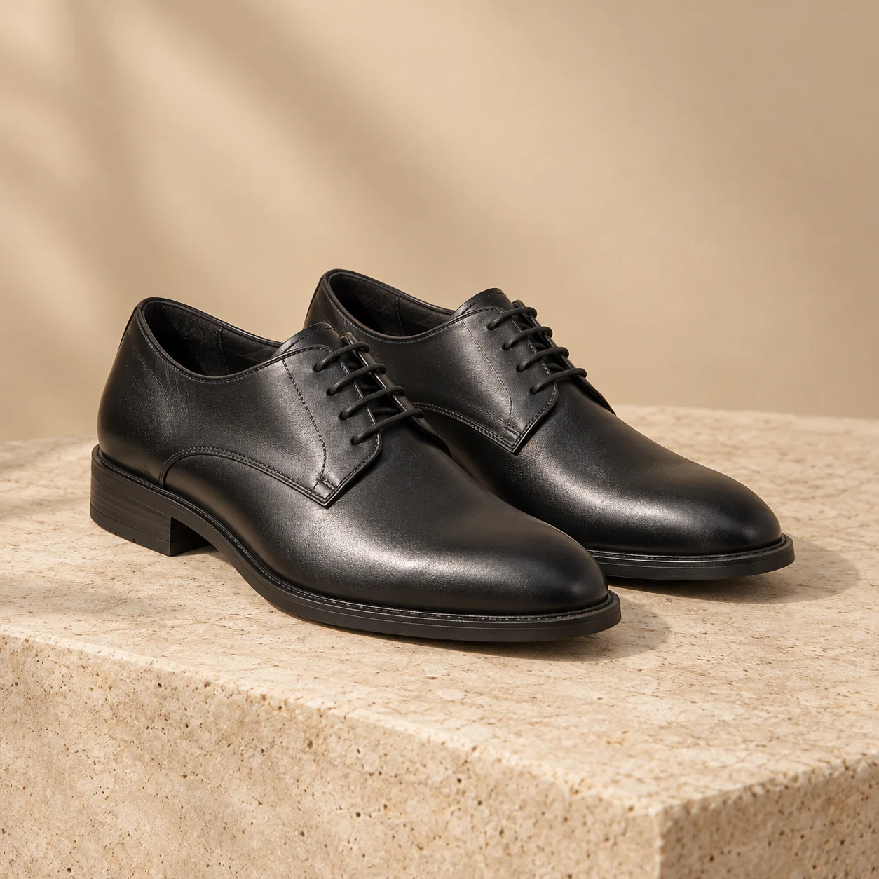 Sable Lace-Up Shoe in black, footwear product photograph