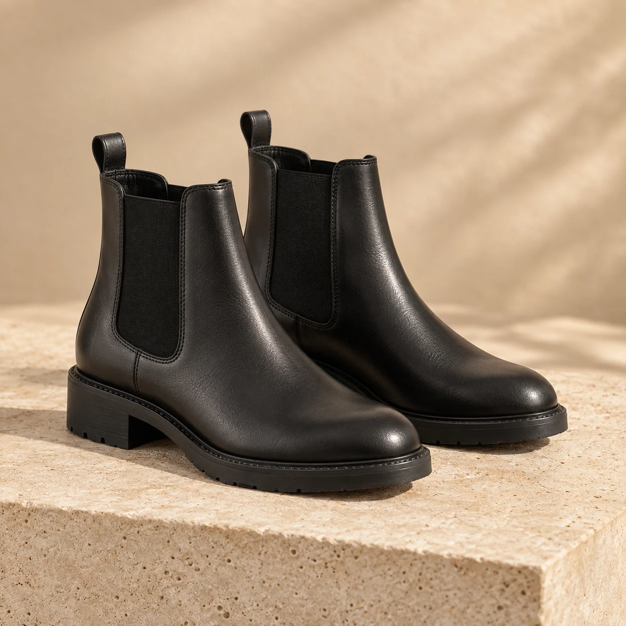 Tova Chelsea Boot in black, footwear product photograph
